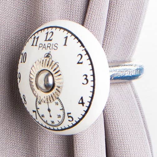 KNOBCO - Venta al por mayor Alzapaños - Gancho Decorativo de Cerámica Blanca con Diseño de Flor para Sujetar Cortinas0