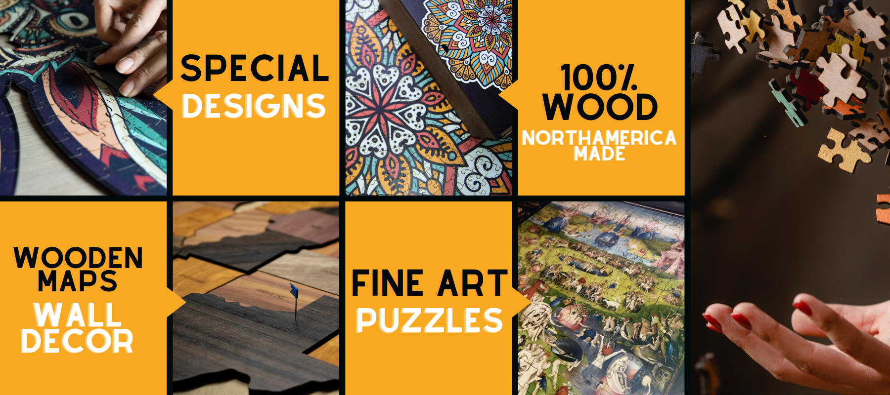 WAWW Artisanal Wooden Puzzles - Wholesale Puzzle - Adult - WOLF wooden jigsaw Puzzle | 23" Whimsies | Animal Totem12