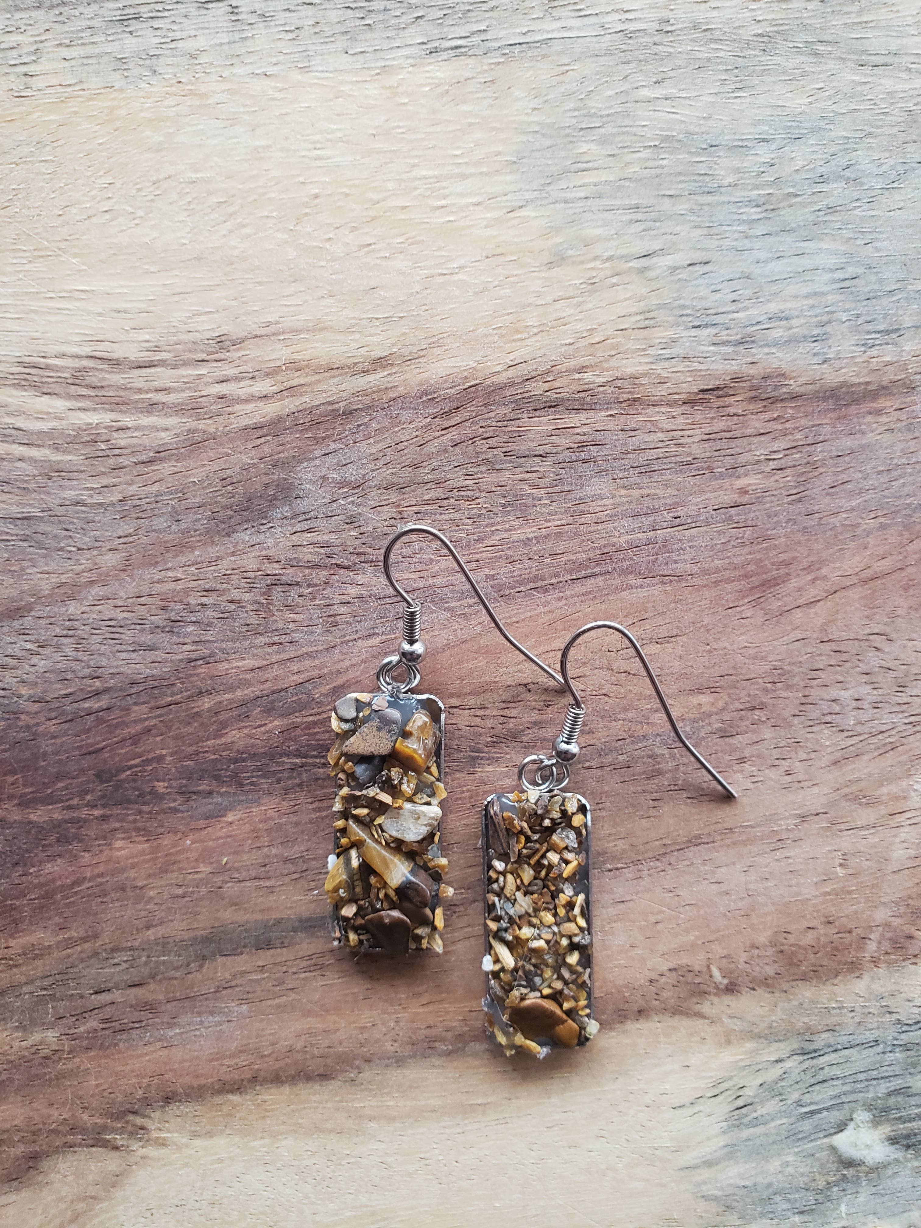 Moon studio jewelry - Wholesale Dangle Earrings - Dangle raw stone earrings11