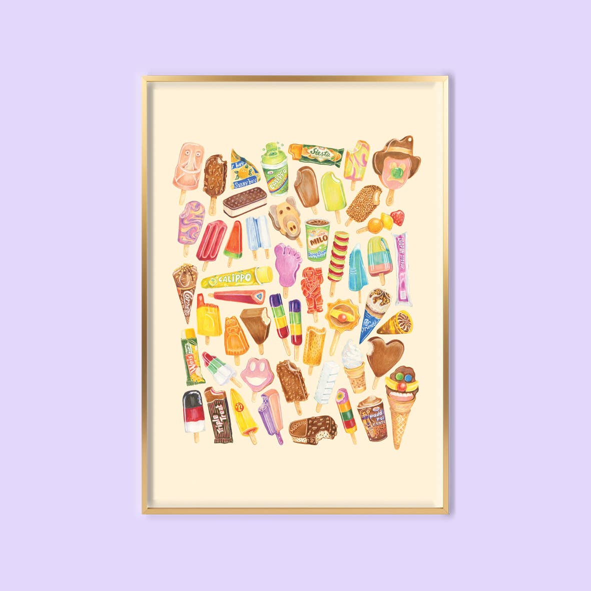 Amy Blue Illustration - Wholesale Art print - 50 Up: Aussie Ice Creams