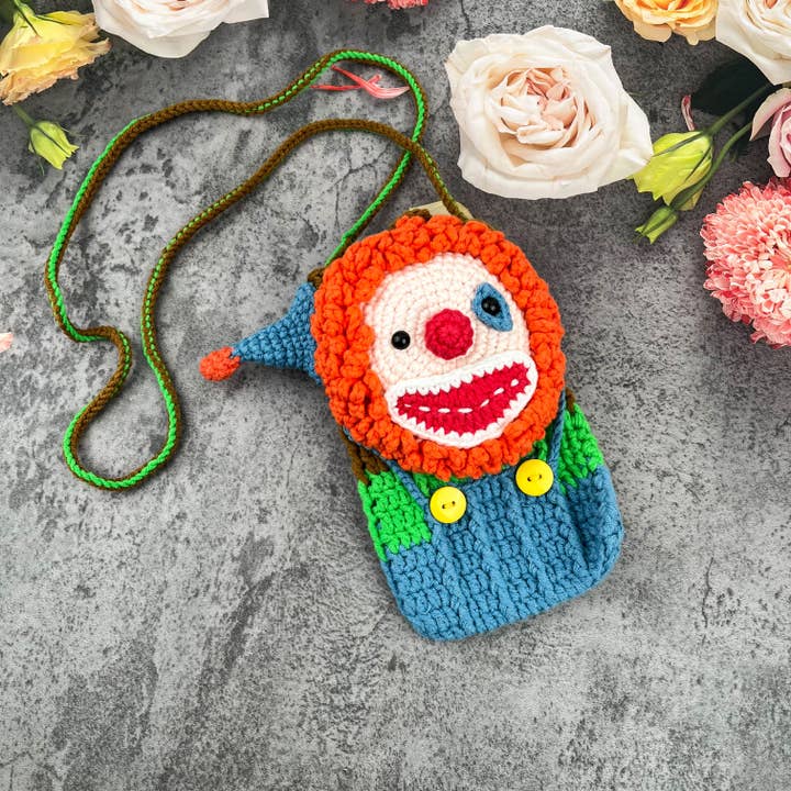 Sac de téléphone clown au crochet, sac bandoulière fait main pour la vente par SoapElenGlen