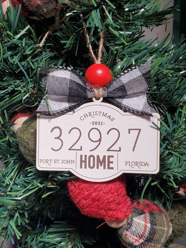 Zip Code Ornament for wholesale by TCB Designs Florida