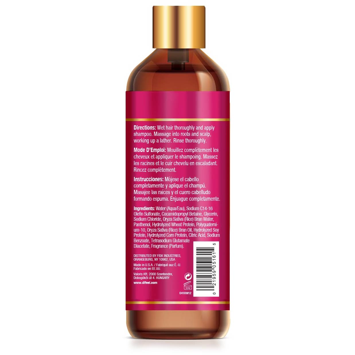 KT Supply – Großhandel Haarshampoos – Difeel Reiswasser-Haarshampoo, 12 oz1