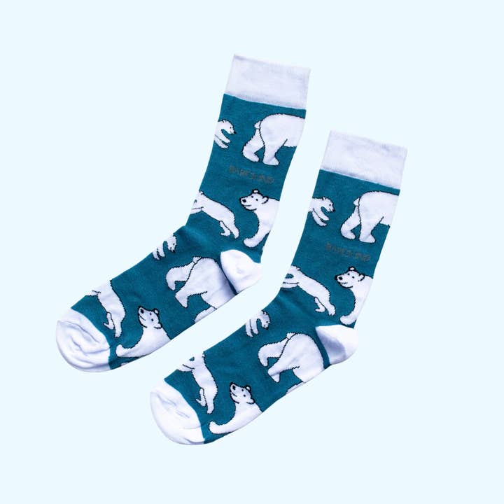 Bare Kind Socks - Wholesale Socks - Unisex - Polar Bear Socks | Bamboo Socks | Light Blue Socks0