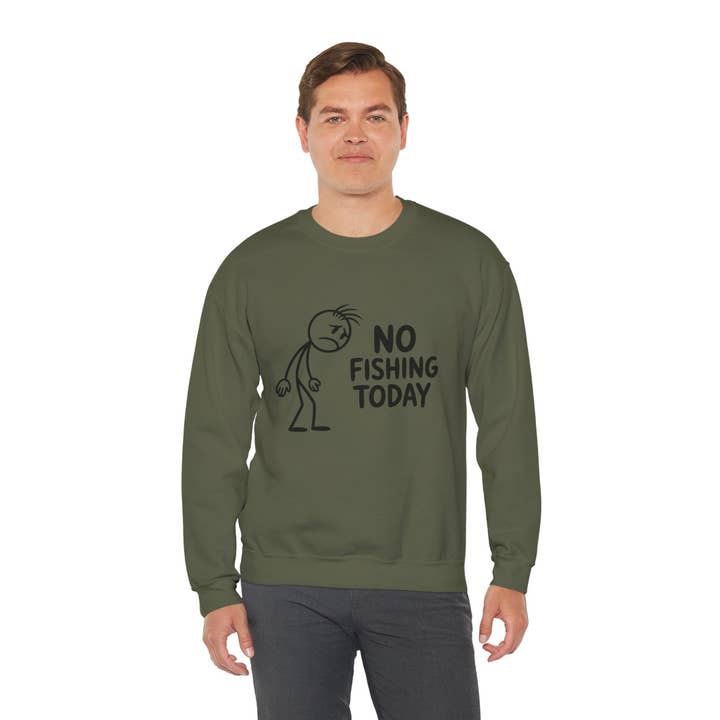 L&L T-Shirt Company - Wholesale Graphic Sweatshirt - Unisex - No Fishing Today Crewneck Sweatshirt – Funny Anti-Fishing 11