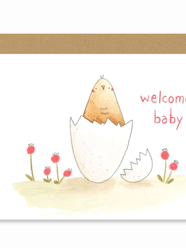 Welcome Baby Card for wholesale by Lindsay Blevins Illustration