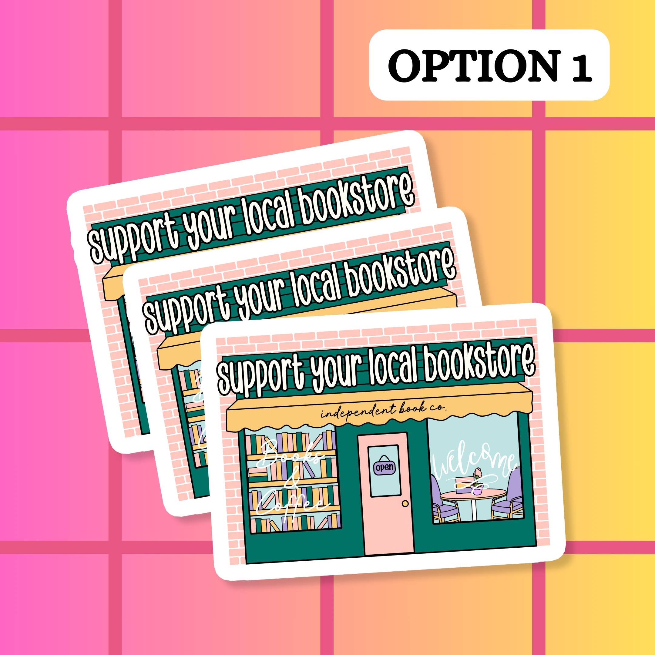 Stickers+ X Ashley Bexar - Vente Autocollant - Autocollant en vinyle imperméable "Book Bookish Books Bookstore"2