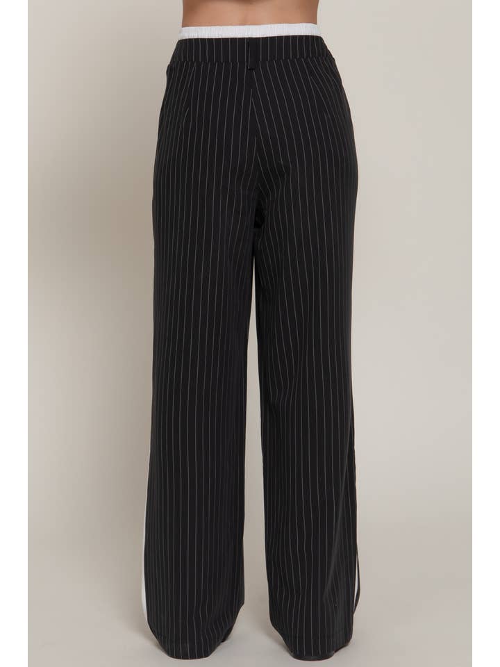 Active Basic | Active USA - Wholesale Pants - Women's - Side Stripe Detail Y/D Stripe Long Pants9