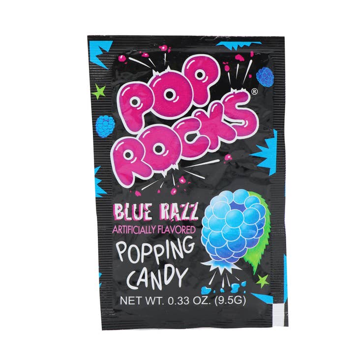 Grandpa Joe's Candy Shop - Wholesale Chewing Gum - Pop Rocks, Blue Razz, 0.33oz, 24Ct Case