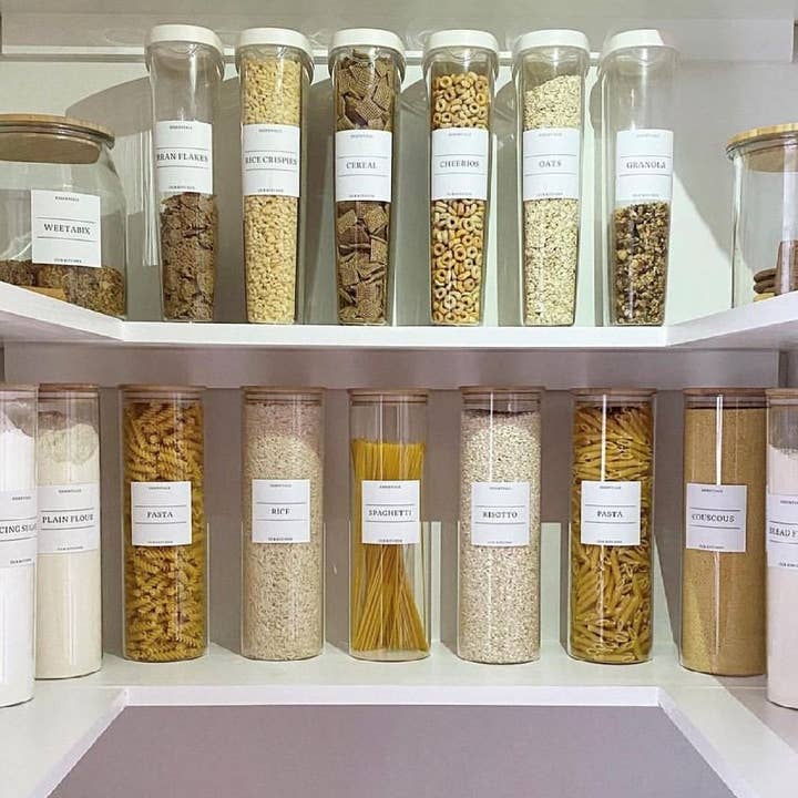 The Label Mummy – wholesale Food storage container – Bamboo Lid Glass Food Storage Jars
