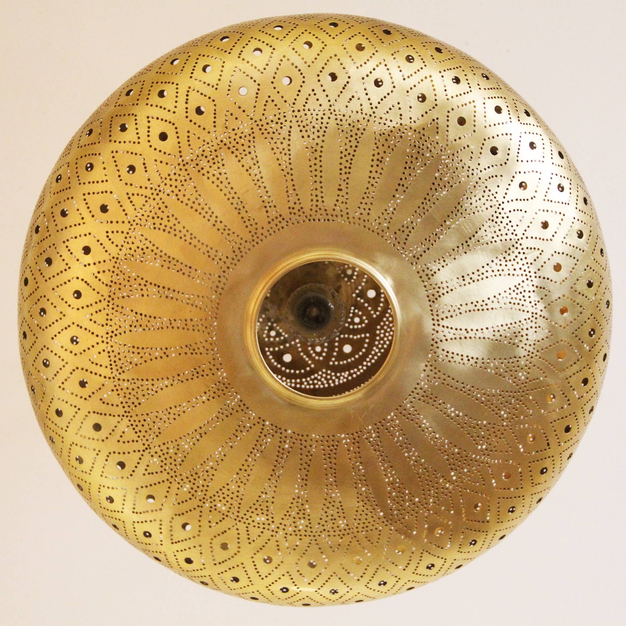 bazarifinagh - Wholesale Chandelier/Hanging Light - Handcrafted from brass, this Moroccan ceiling lamp adds char1