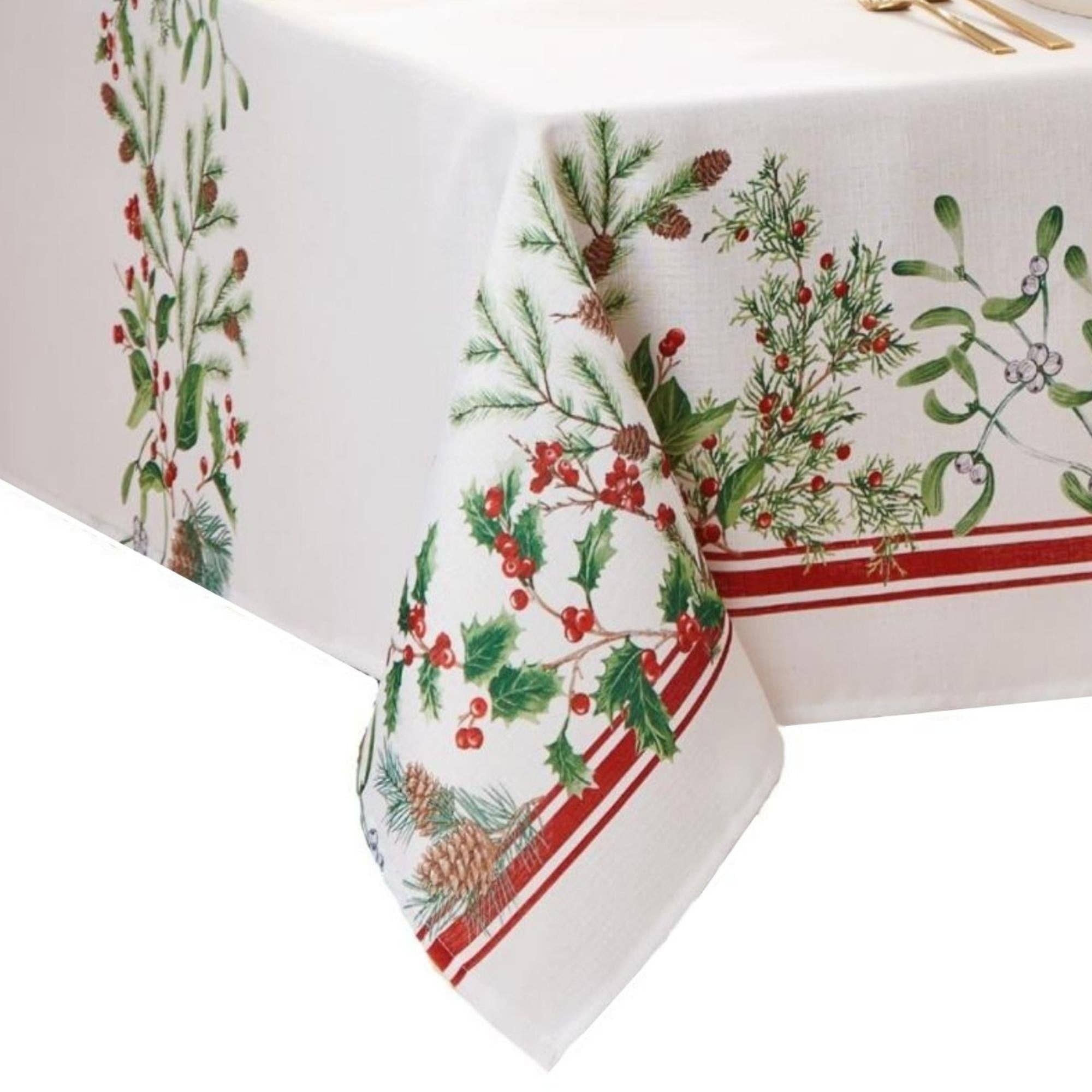 Threadmade Home - Wholesale Tablecloth - Winter Holiday Berry Christmas Tablecloth1