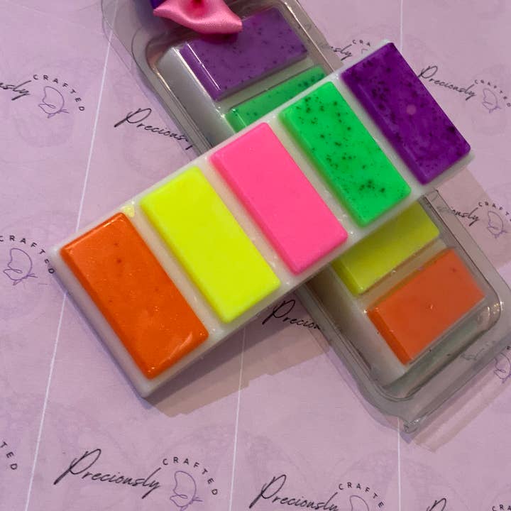 Rainbow drops wax melt bar for wholesale by Preciously Crafted
