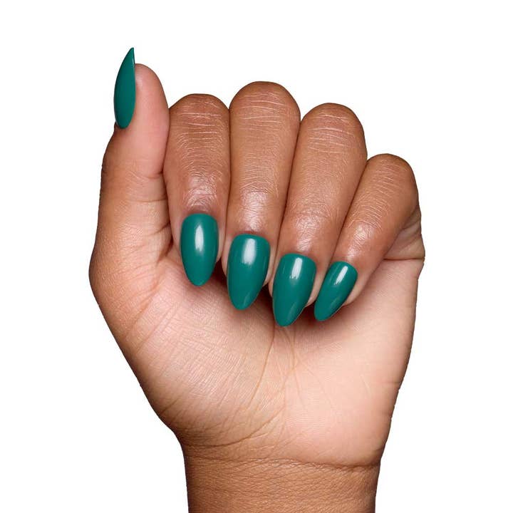 Glamnetic - Wholesale Press-On/Fake Nails - Emerald Green Press-On Nails | Short Almond |Solid | Holiday