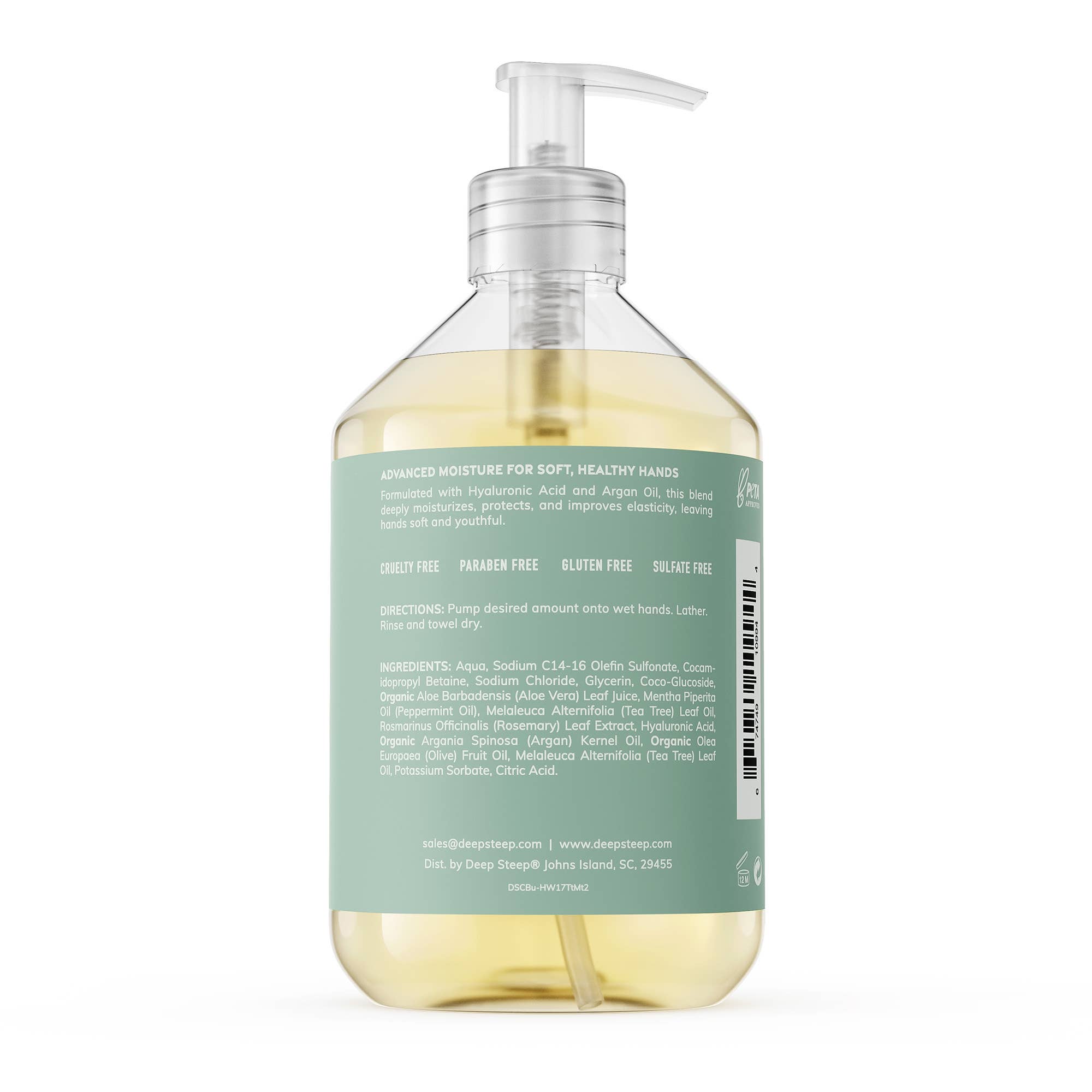 Deep Steep Clean Beauty - Wholesale Hand Soap/Wash - Argan Oil Liquid Hand Wash - Tea Tree Mint 17.6oz1