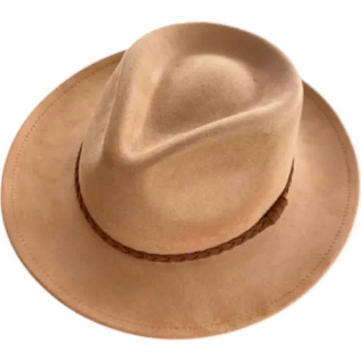 Portia Hat - Wholesale Fedora - Unisex - Braided Band Vegan Suede Rancher Hat – Classic & Stylish 5