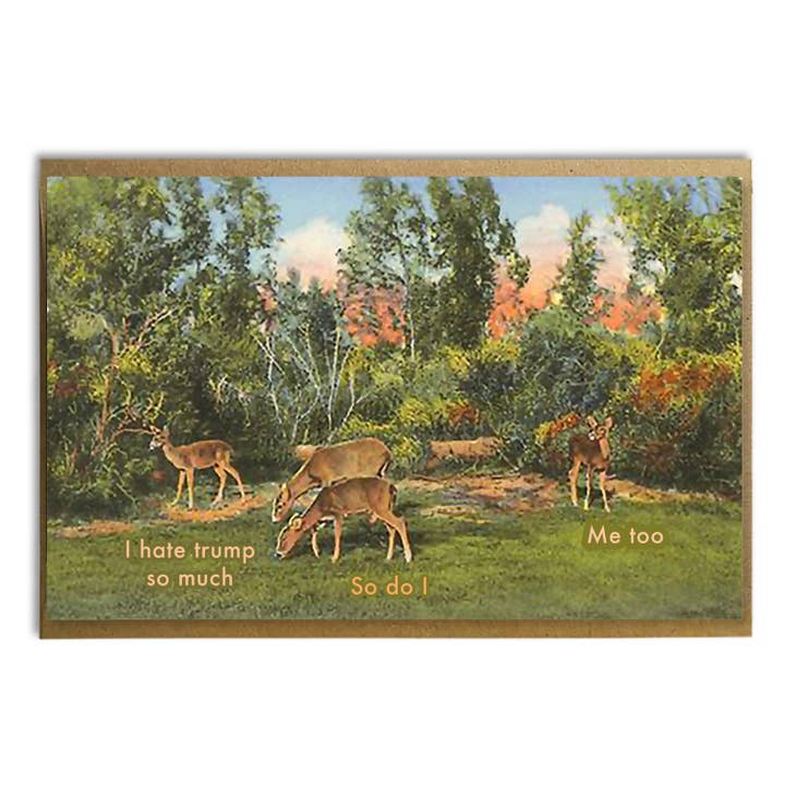 Hjortar som hatar Trump: Vintage vykortsbild för wholesale av A Zillion Dollars