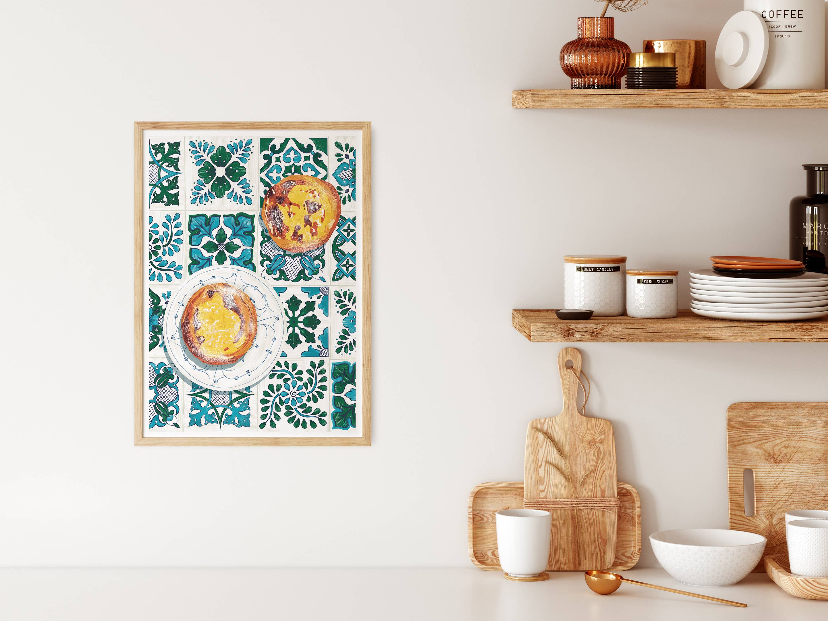 Vero Illustrates Art Prints and Greeting Cards - Wholesale Art Print - Pastel De Nata Art Print | Bright Food Kitchen Poster1