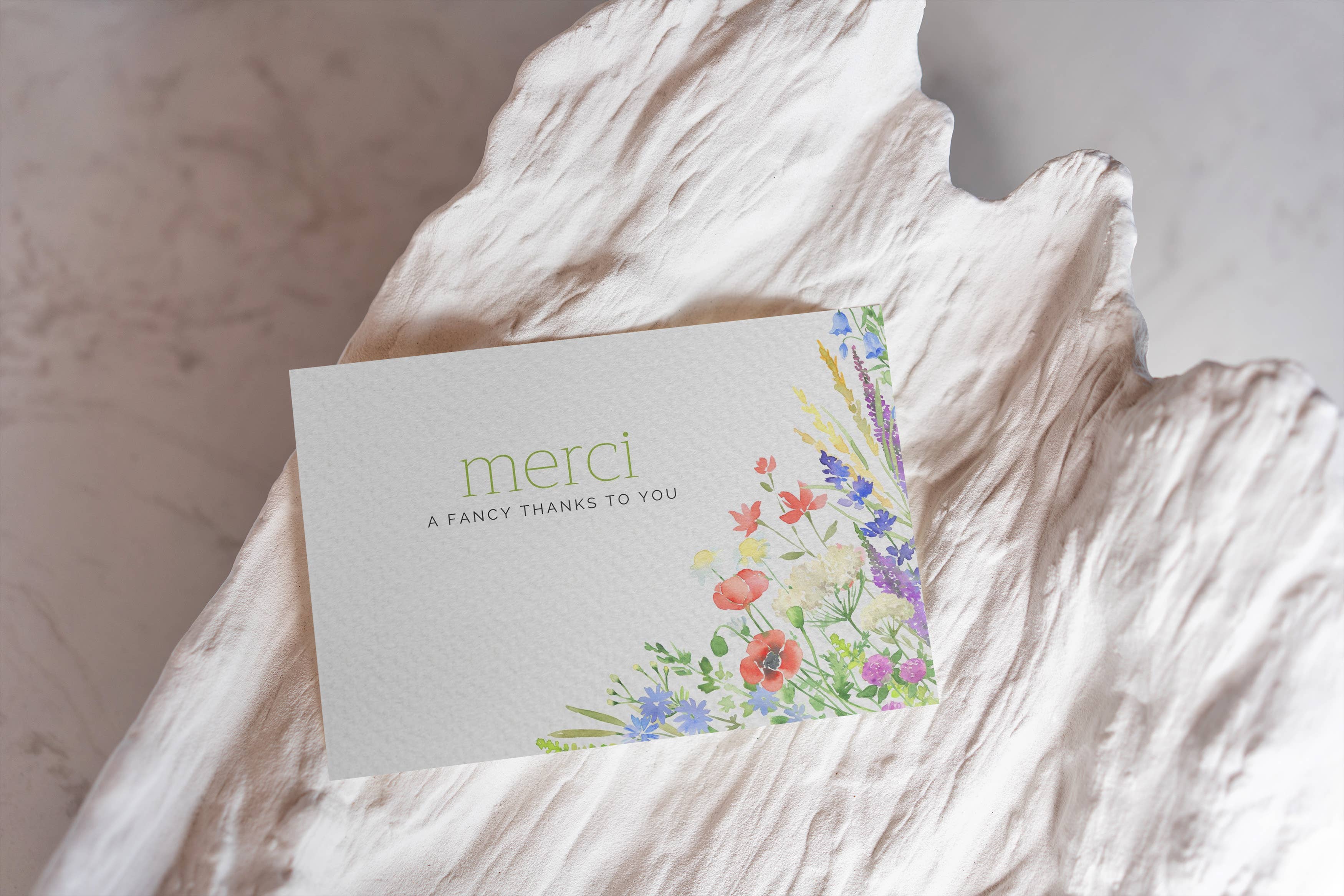 Paper Kuts - Vente Cartes de remerciements - Carte de remerciement florale « Merci » — Comprend une enveloppe Kraft1