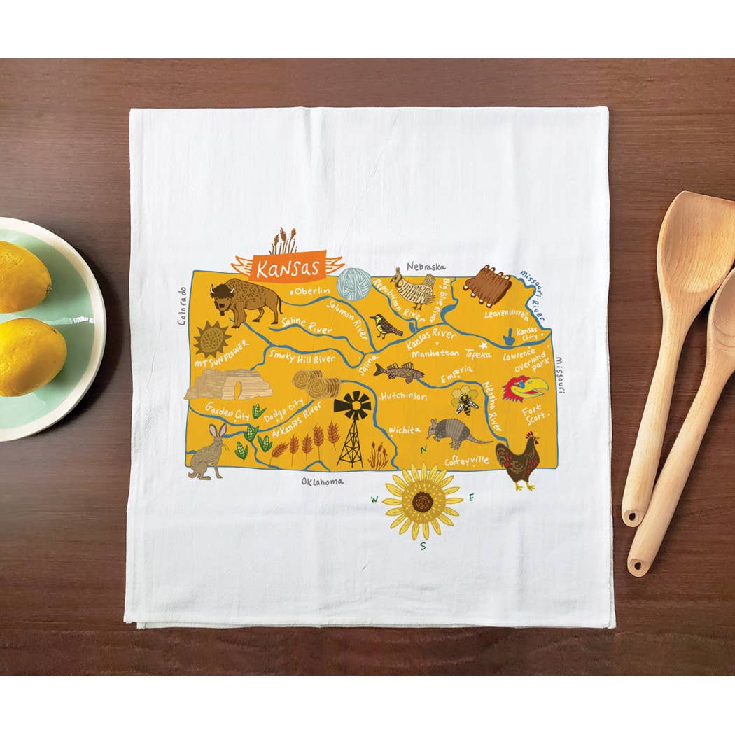 Allport Editions – Engroshandel Viskestykke – Hej USA håndklædeserie - ALLE 50 STATER HER!16