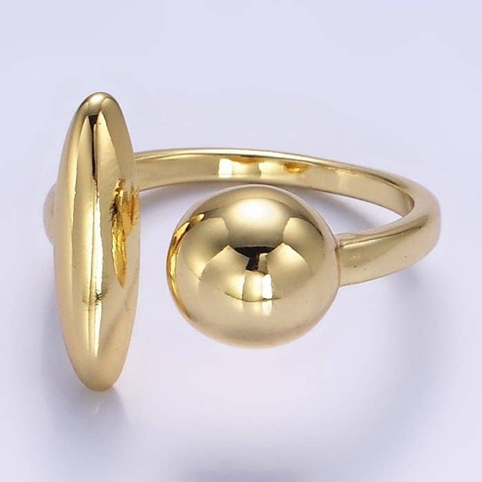 14K Gold Filled Sphere Round Dome Minimalist Wrap Ring | O351 for wholesale by Aim Eternal