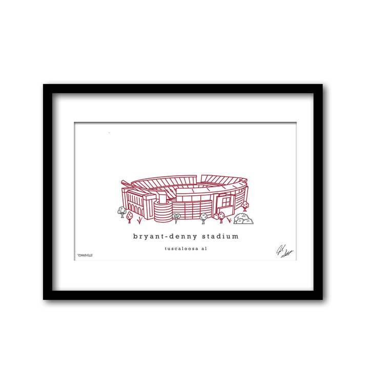 Decorazione da parete minimalista Bryant Denny Stadium Alabama Art per la vendita all'ingrosso da parte di Townsville Art