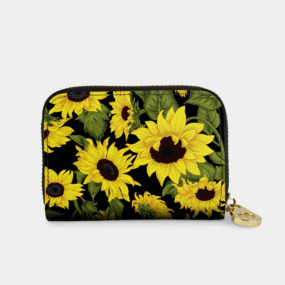 Sunflower Pattern Canvas Coin Purse Zipper Cash Key Holder Bag Wallet 