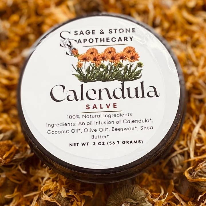 Sage & Stone Apothecary - Wholesale Healing Salve/Balm/Cream - Calendula Salve 2 oz tin0