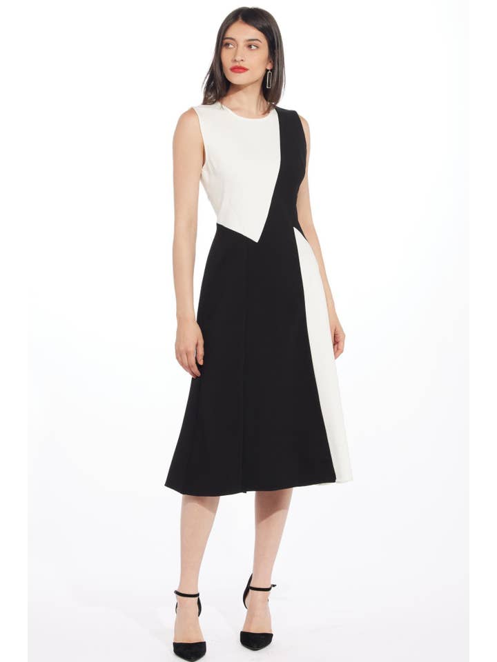 Eva Franco - Wholesale Dress - Women's - Zen Dress - Black and White1