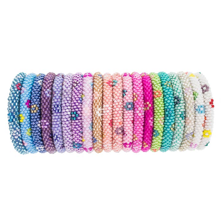 Aid Through Trade - Wholesale Beaded Bracelet - Kids - Rollies® for Kids - Flower Power - Set of 20