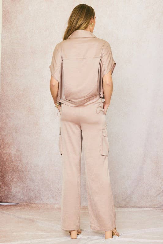ILLA ILLA - Wholesale Pants - Women's - Satin Cargo Pants3