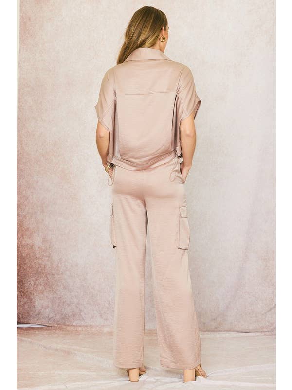 ILLA ILLA - Wholesale Pants - Women's - Satin Cargo Pants3