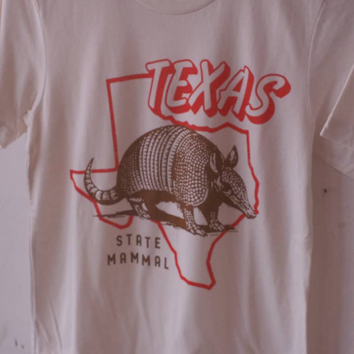 NORMAN ROSCOE - Wholesale Screen Printed T-Shirt - Unisex - ARMADILLO STATE MAMMAL TEXAS TEE1