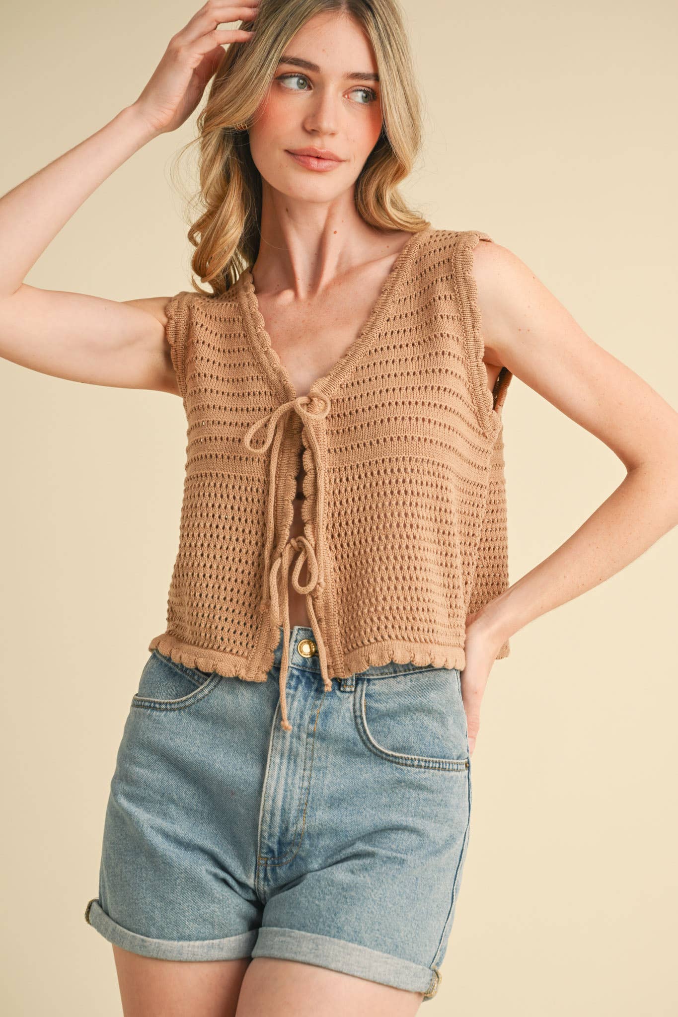 &MERCI – wholesale Tröjväst – Dam – TIE FRONT TRÖJVÄST MSW108724