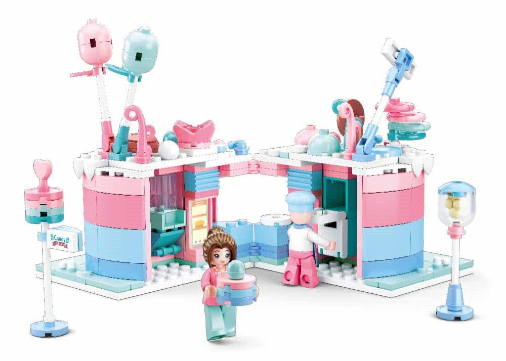 Texas Toy Distribution - Wholesale Building Set - Kids - Food Court Candy House Building Brick Kit (324 Pcs)2