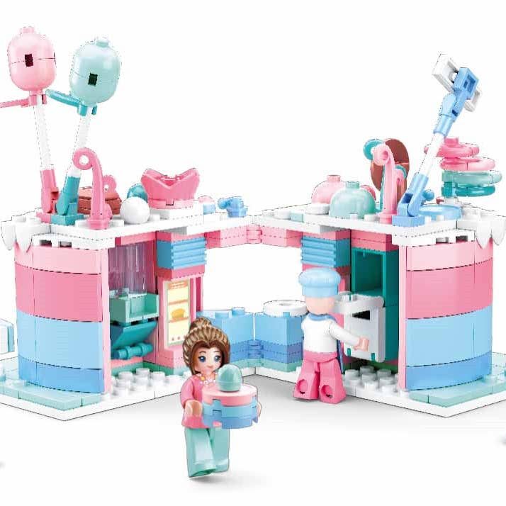 Texas Toy Distribution - Wholesale Building Set - Kids - Food Court Candy House Building Brick Kit (324 Pcs)2