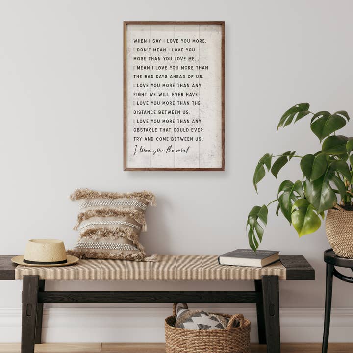 Kendrick Home - Wholesale Sign - When I Say I Love You More White2