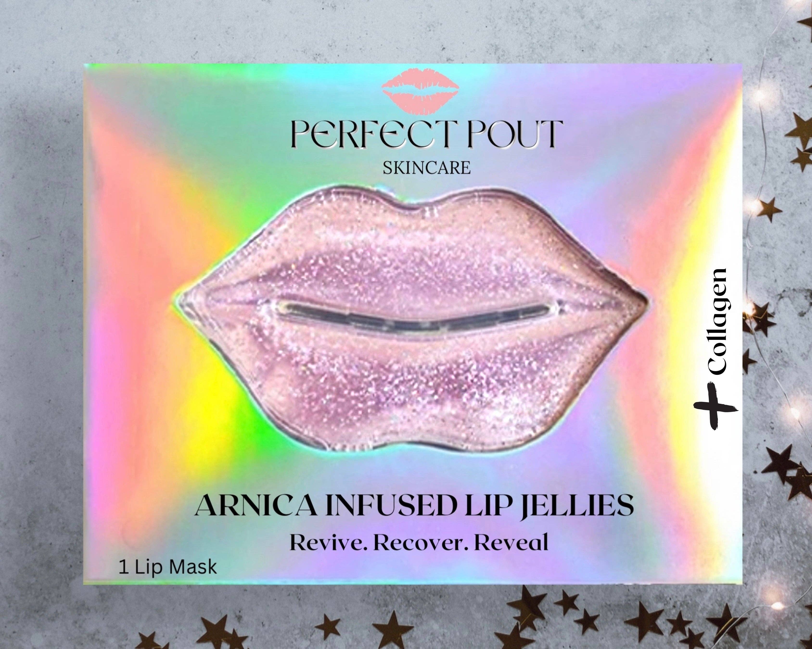 Perfect Pout Skincare - Vendita all'ingrosso Maschera/trattamento labbra - Gele labbra Arnica + Collagene - Confezione all’ingrosso da 502