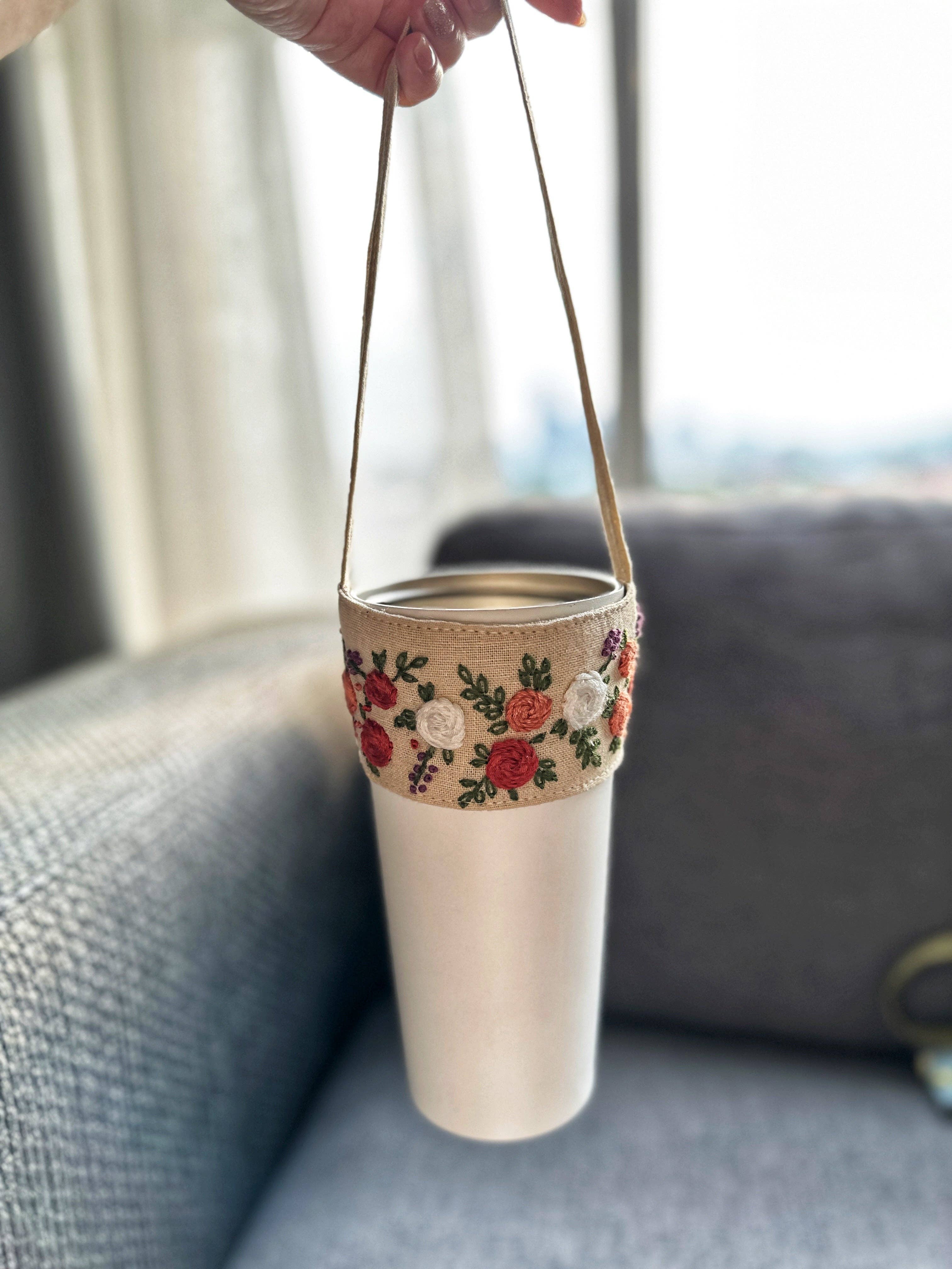 Quince Fables - Wholesale Isolators voor dranken/huggers en koozies - Geborduurde Bloemen Bekerdrager ✅2