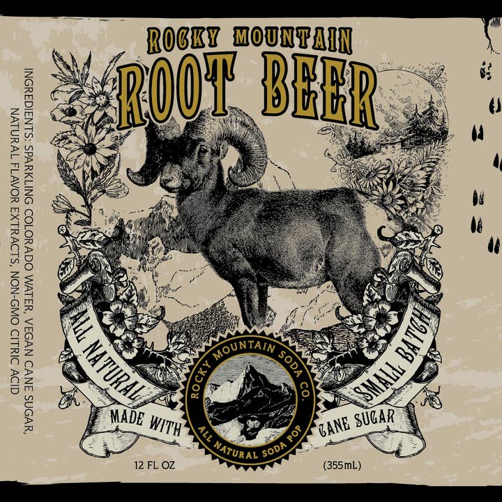 Rocky Mountain Soda - Wholesale Soda/Carbonated Drink - Rocky Mountain Root Beer Soda Pop (BOTTLES ONLY)