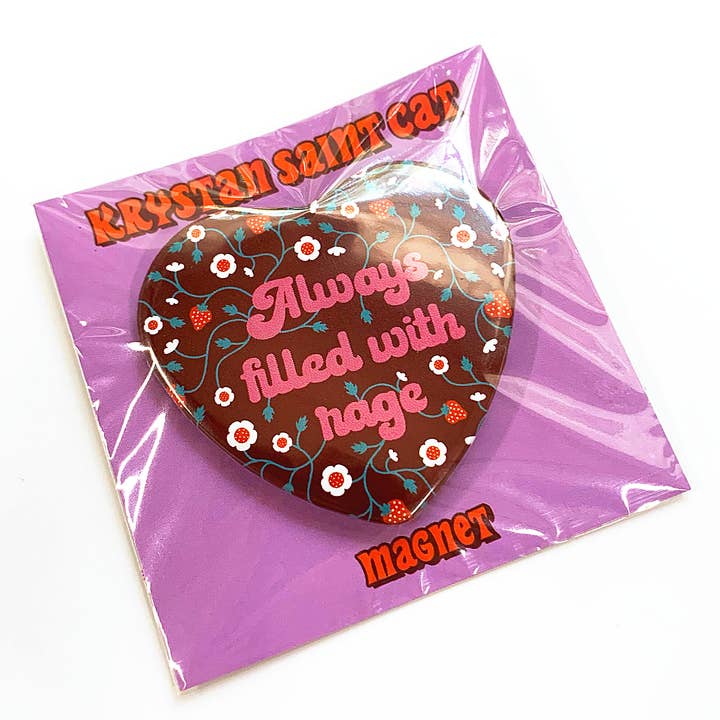 Krystan Saint Cat - Wholesale Magnet - Always Filled With Rage Heart Shaped Magnet1