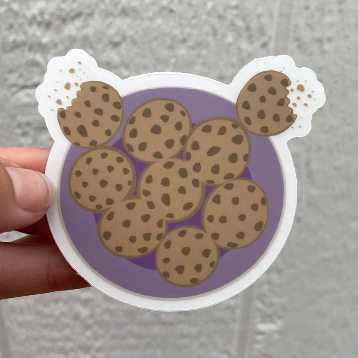 Chocolate Chip Cookies Waterproof Transparent Sticker for wholesale by Art By Kimba