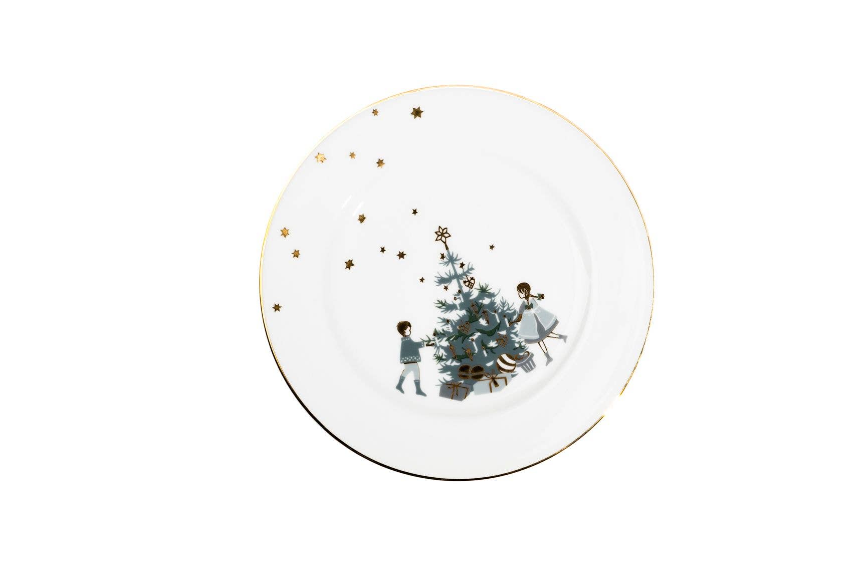 Jette Frölich Design - Wholesale Dinner Plate - Winter Stars, Plate with Christmas Tree, 21 Cm2