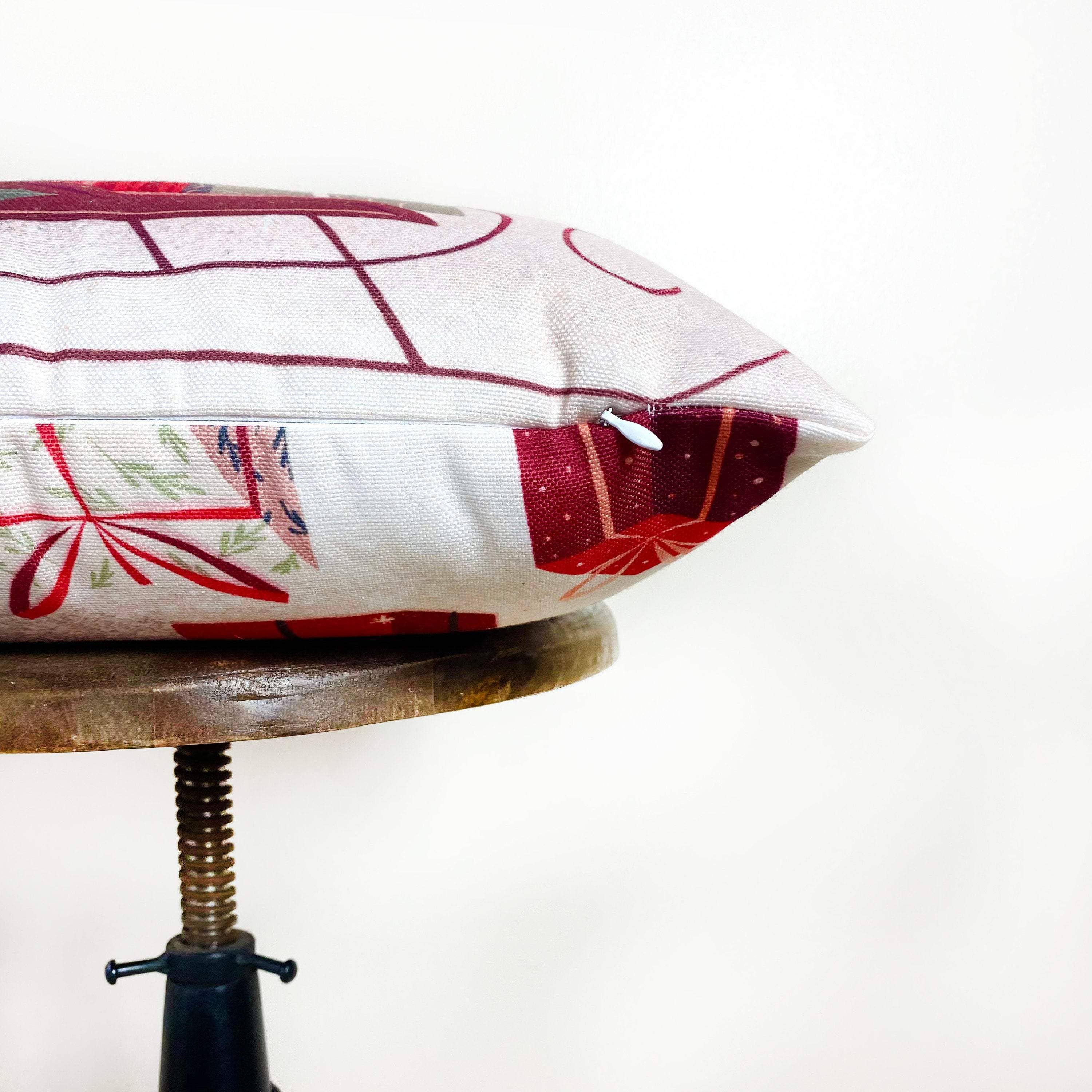 UniikPillows - Vente Housse de coussin - Housse de coussin de Noël pour traîneau cadeau | 18 x 12 | Cadeau de Noël meilleur ami | Décoration de ferme rustique | Coussins de Noël | Cadeau de maman7