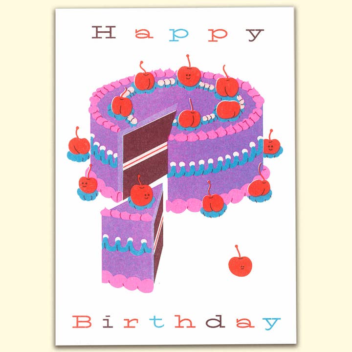 Kirsch-Geburtstagskuchen-Karte für den Großhandel von Sarah Cliff