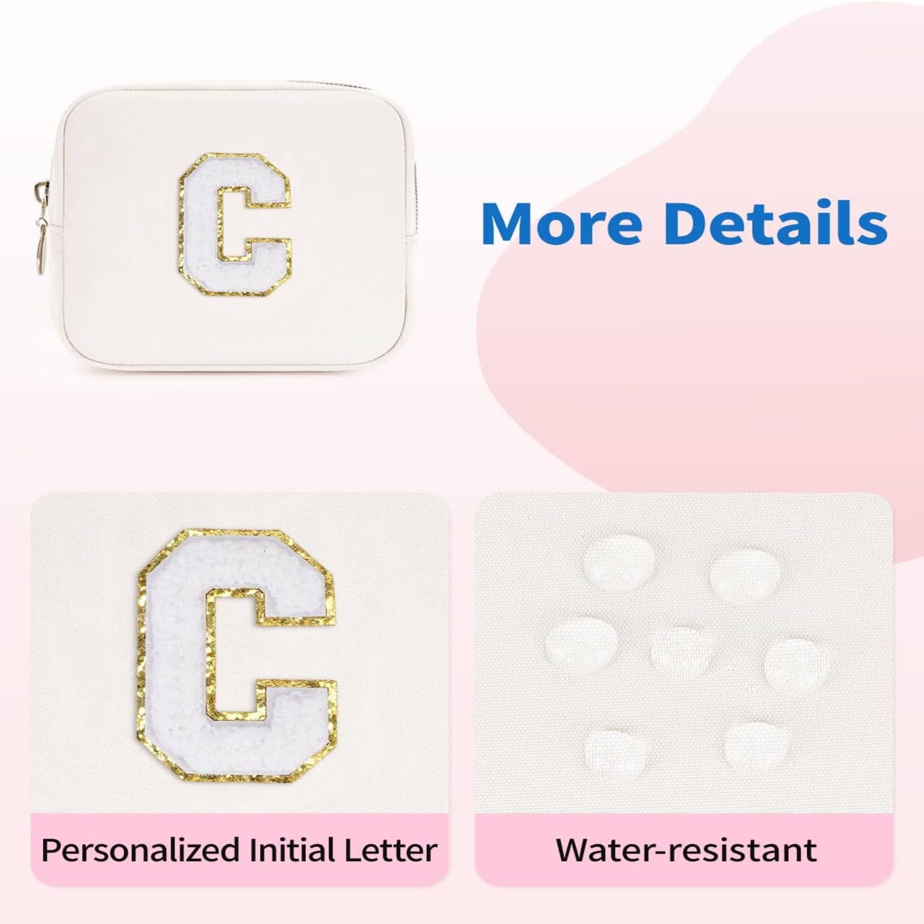 wandf – Großhandel Schmink-/Kosmetiktasche – Personalisierte Monogramm-Tasche Mini Initialen Schminktasche11