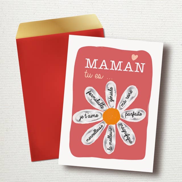 GRATTE MOI papeterie - Wholesale Mother's Day Card - Scratch card "for mom" Daisy1