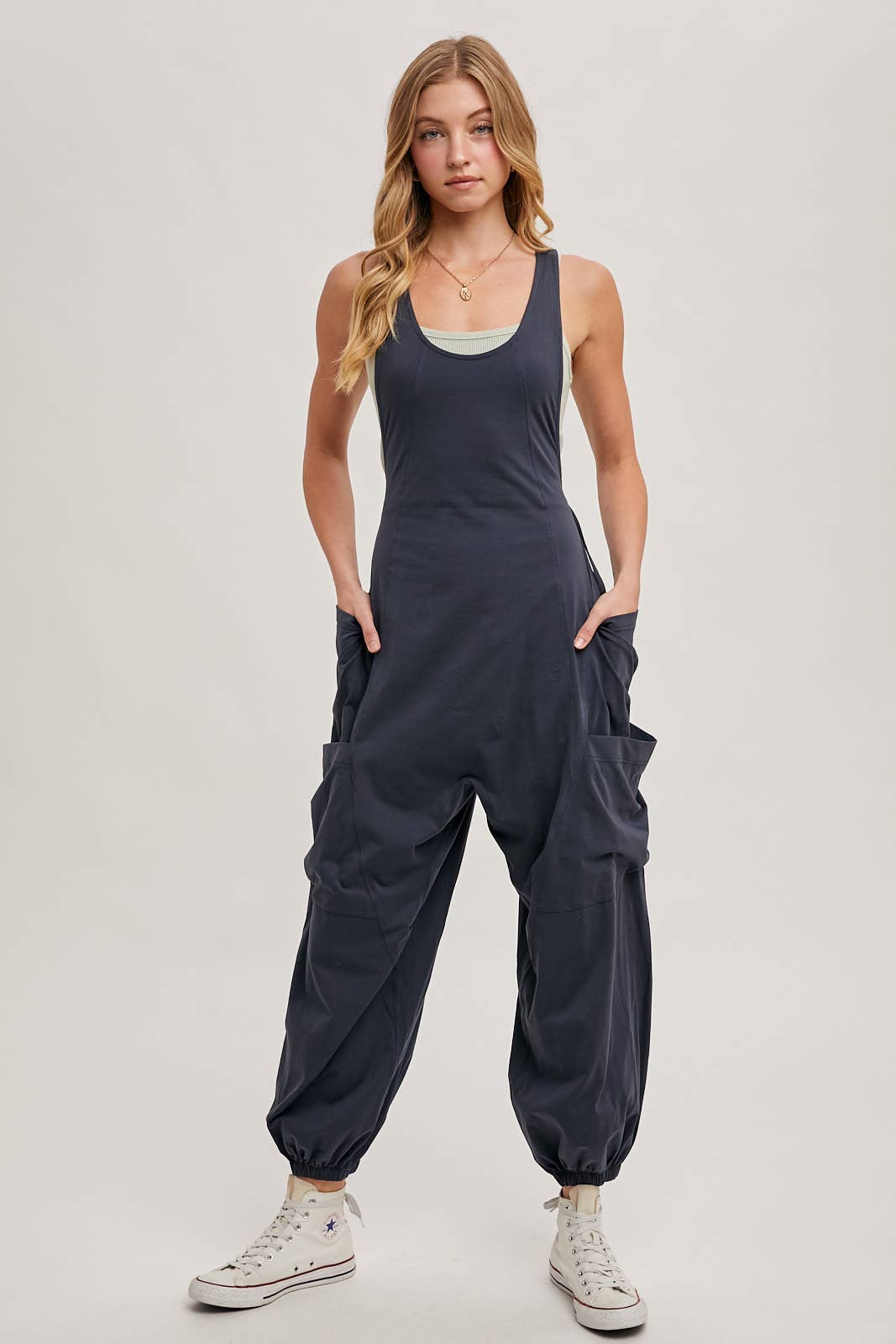 Bluivy - Wholesale Jumpsuit - Women's - RELAXED FIT BEGGY PANTS JUMPSUIT WITH POCKETS2