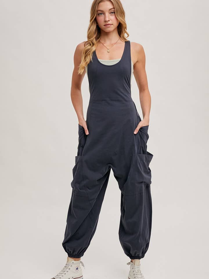 Bluivy - Wholesale Jumpsuit - Women's - RELAXED FIT BEGGY PANTS JUMPSUIT WITH POCKETS2