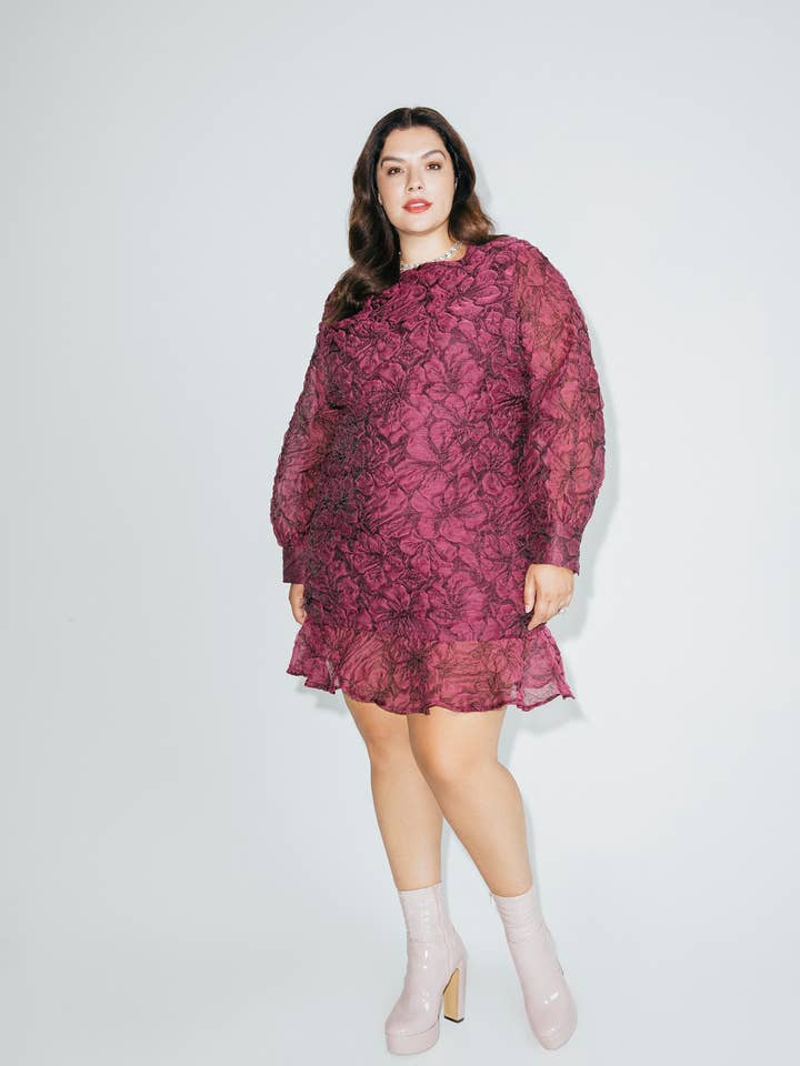 Floral Long Sleeve Mini Dress for wholesale by Hilary MacMillan